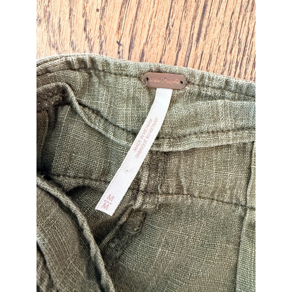 Free People City's Edge Romper in Dried Basil Linen Blend M - Picture 5 of 10
